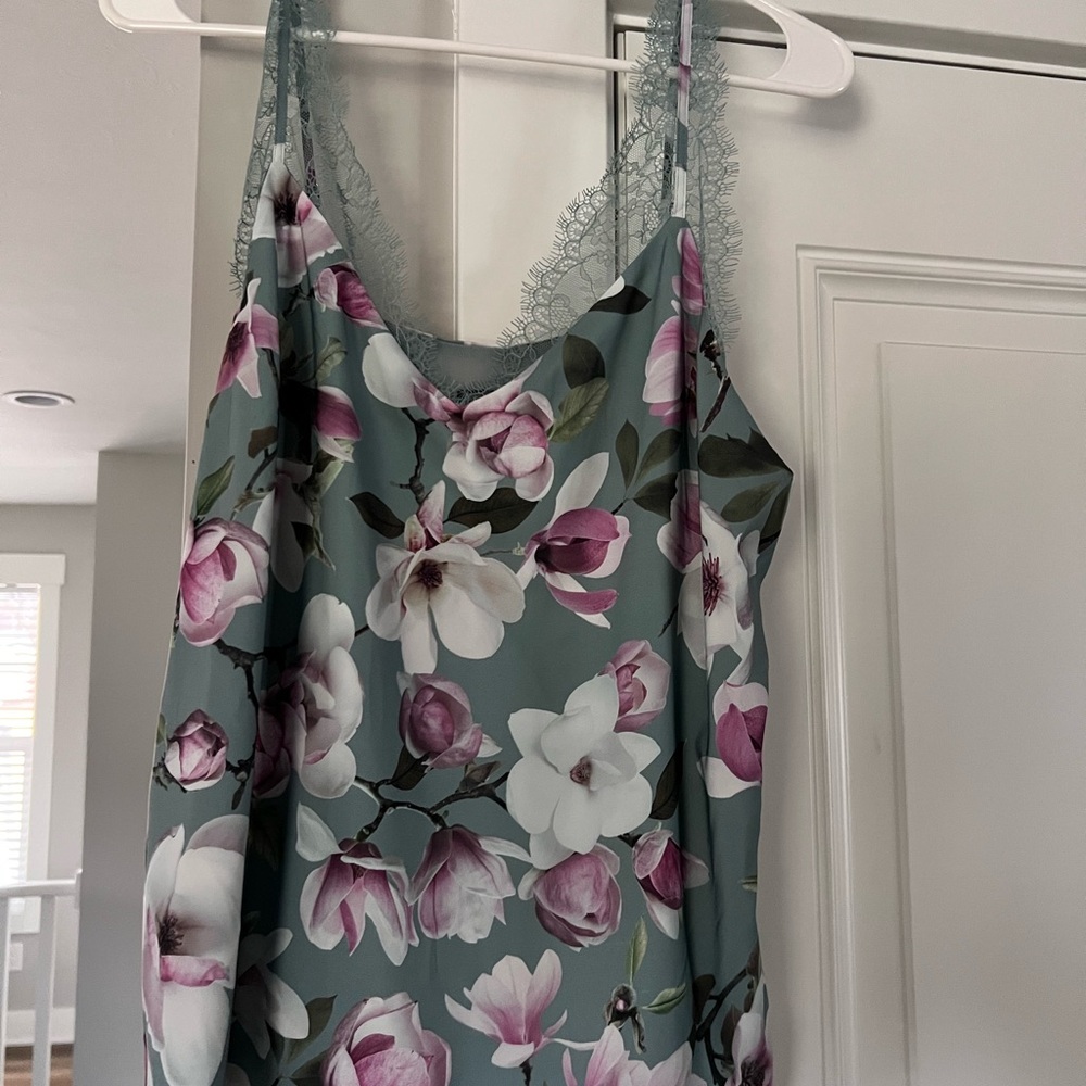 Express Floral Camisole with Lace Trim